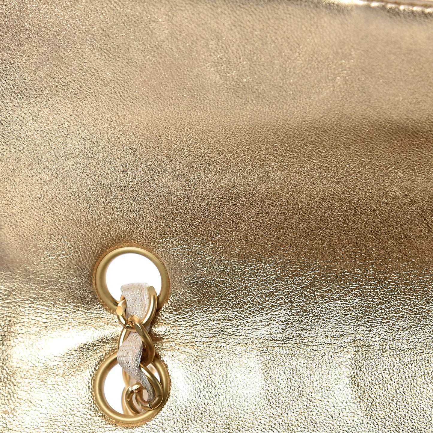 Metallic Nylon Medium Travel Flap Light Gold