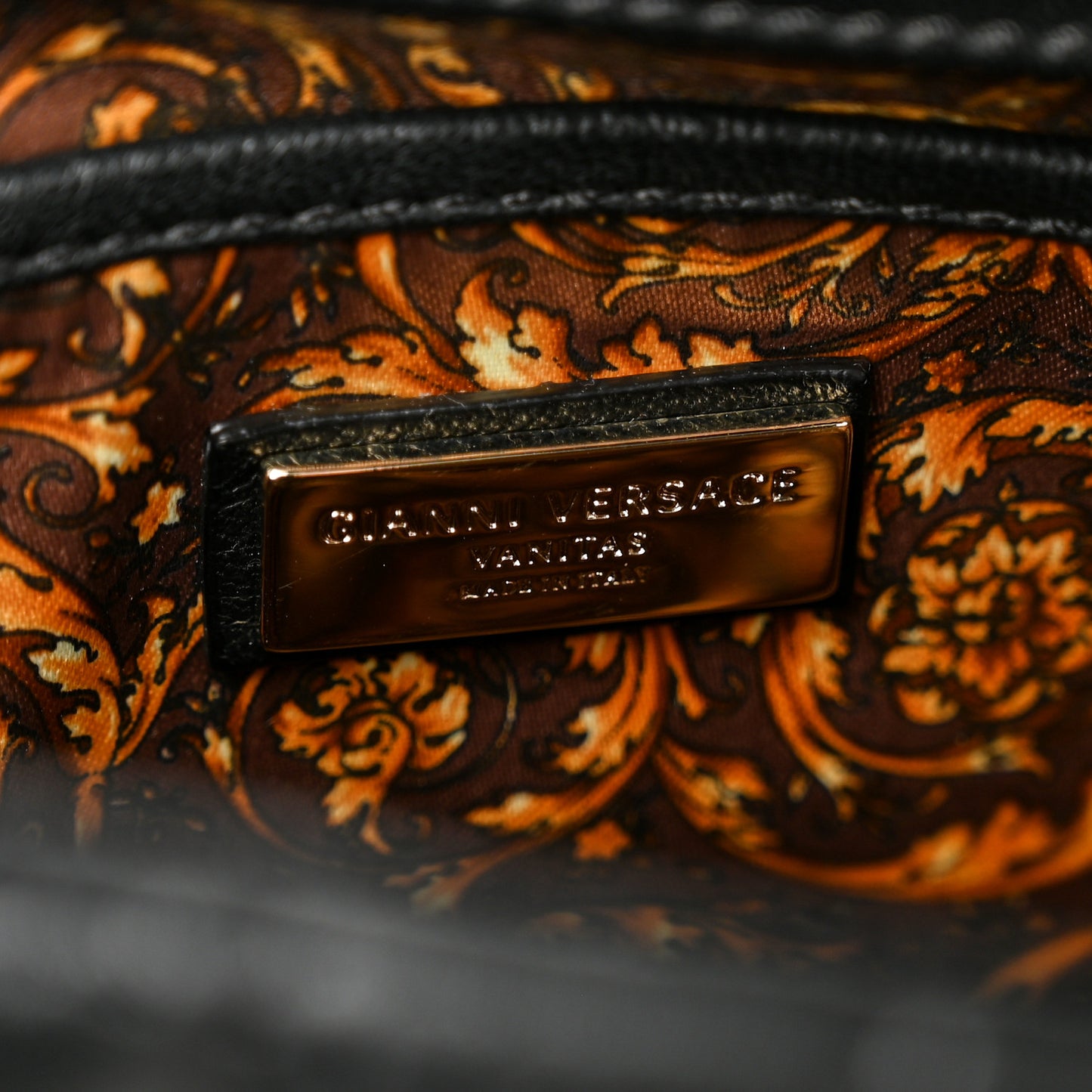 Nappa Barocco Quilted Calliope Vanitas Shoulder Bag Black
