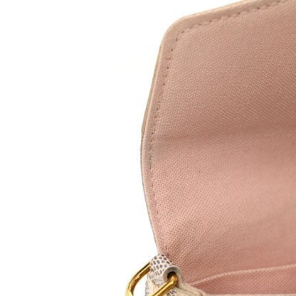 Louis Vuitton Damier Azur Pochette Felicie Chain Wallet Rose Ballerine 15 of 15