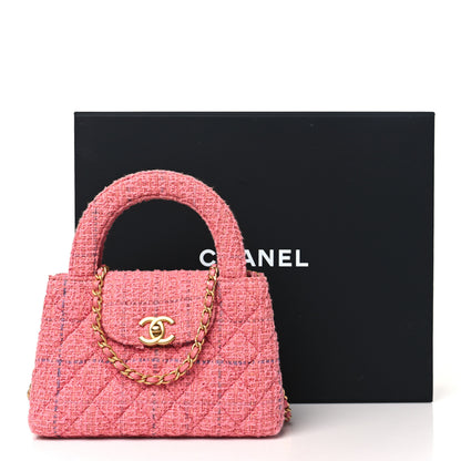 Chanel Tweed Quilted Nano Kelly Shopper Pink 11 of 11