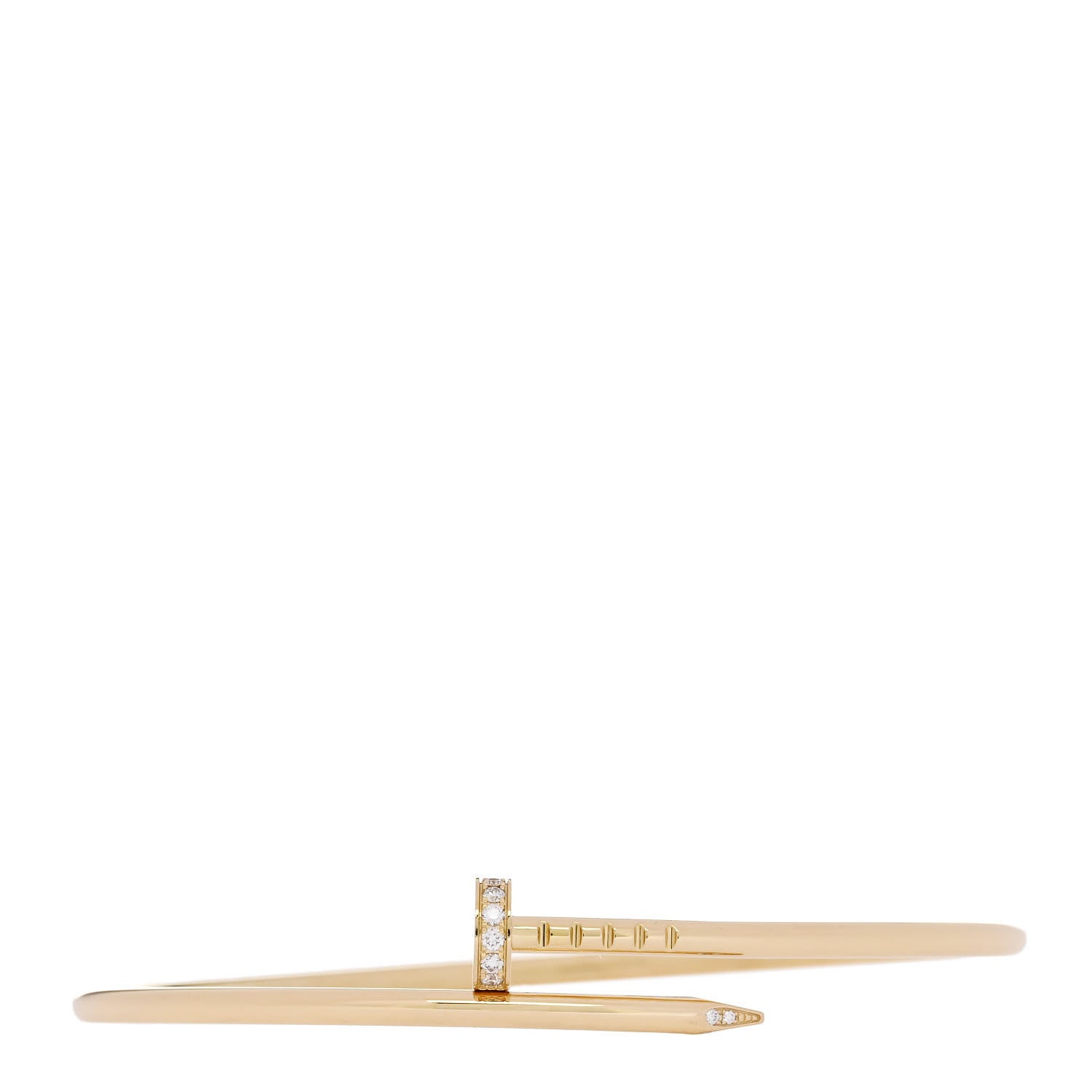 Cartier 18K Yellow Gold Diamond Small Juste Un Clou Bracelet 18 1 of 5