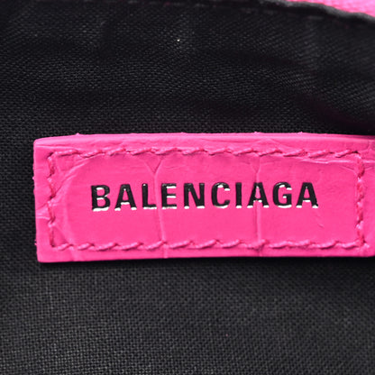 Balenciaga Extra Supple Calfskin Crocodile Embossed XS Le Cagole Shoulder Bag Violet Fuxia 9 of 13