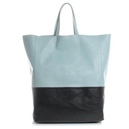 Celine Leather Vertical Bi-Color Cabas Light Blue Black 1 of 8
