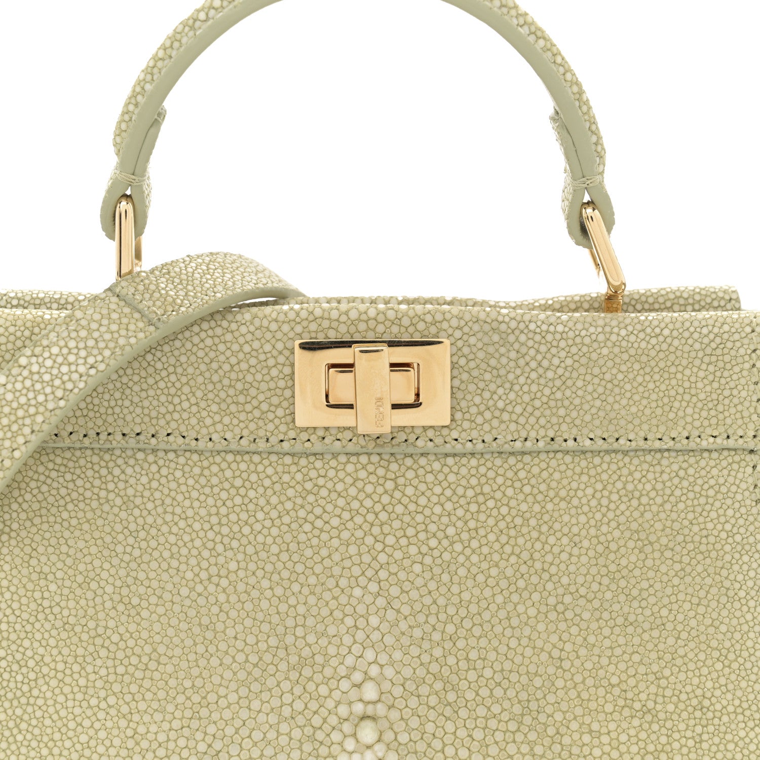 Fendi Stingray Shiny Nappa Petite Peekaboo I SEE U Satchel Green 8 of 12