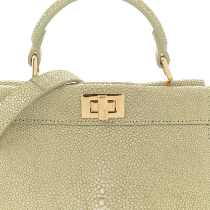 Fendi Stingray Shiny Nappa Petite Peekaboo I SEE U Satchel Green 8 of 12