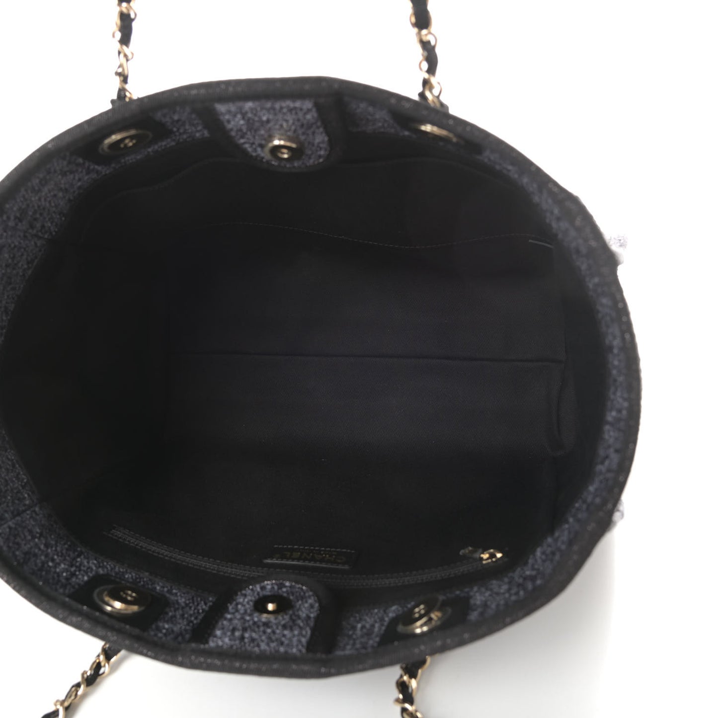 Woven Straw Raffia Small Deauville Tote Charcoal
