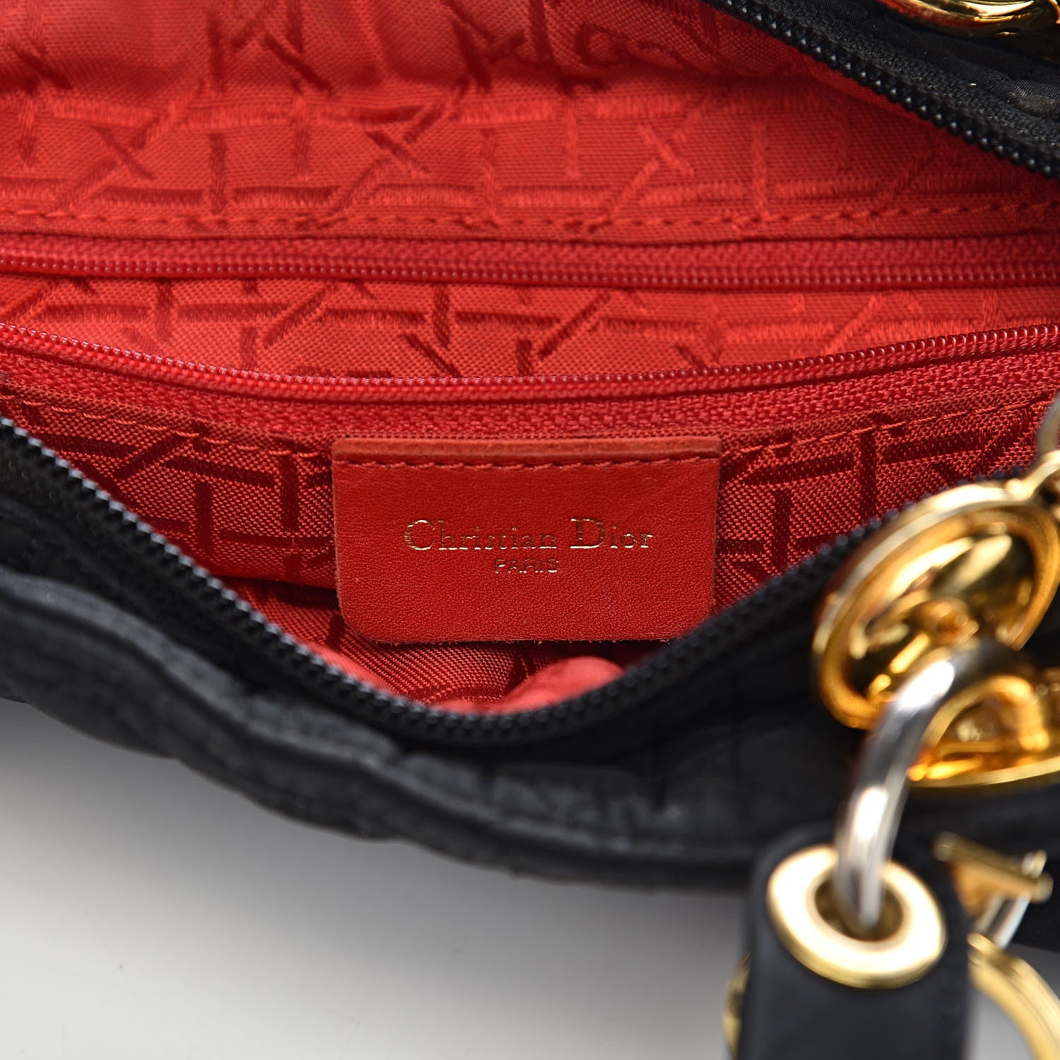 Christian Dior Nylon Cannage Medium Lady Dior Black 6 of 19