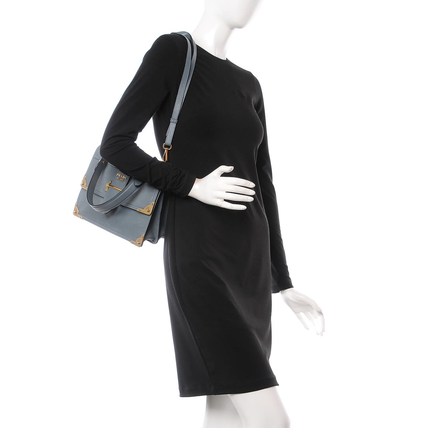 Glace Calf Medium Soft Cahier Bag Marine Astrale