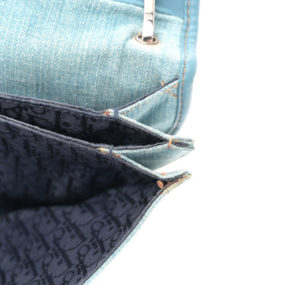 Christian Dior Denim Admit It Hobo Blue 10 of 15