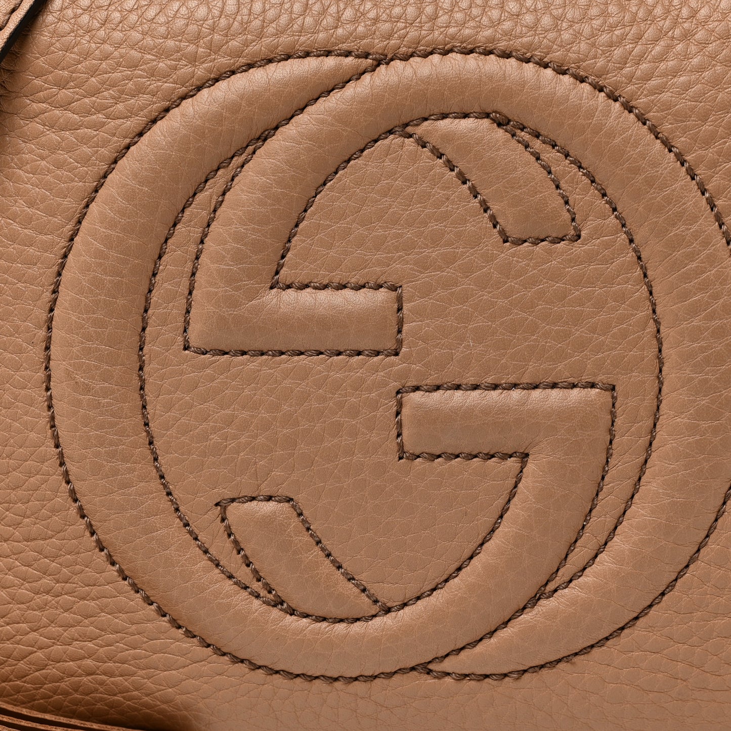 Pebbled Calfskin Small Soho Disco Bag Camelia
