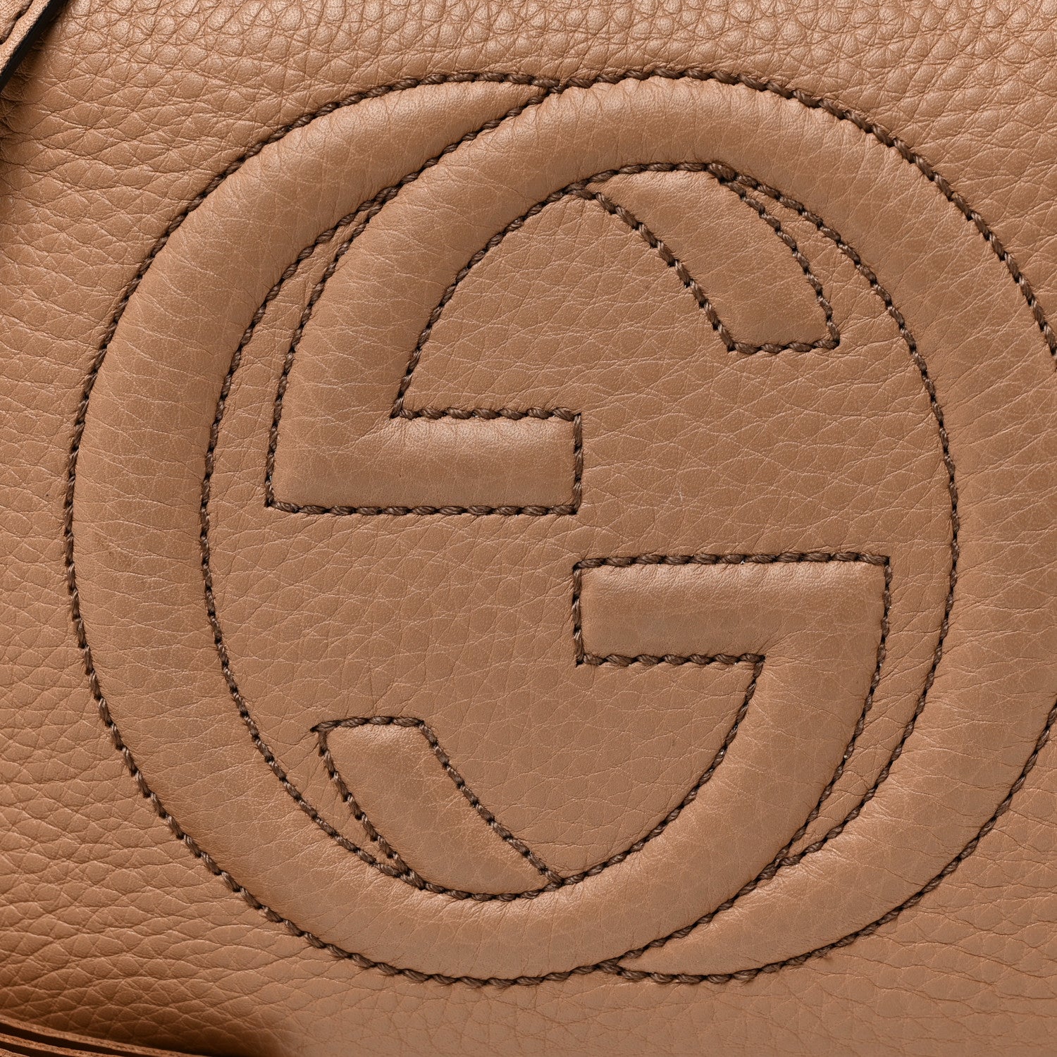 Gucci Pebbled Calfskin Small Soho Disco Bag Camelia 9 of 15