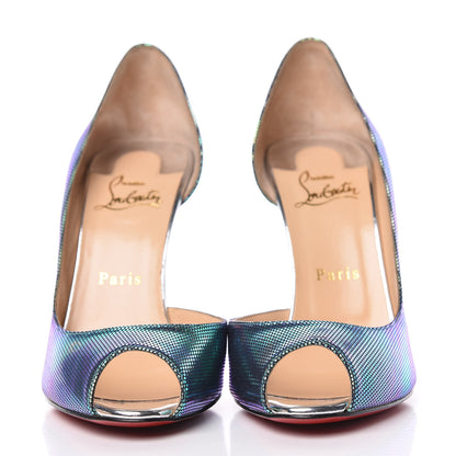 Christian Louboutin Tissu Scarabe Specchio Digitale Demi You 100 Pumps 38.5 Silver 2 of 19