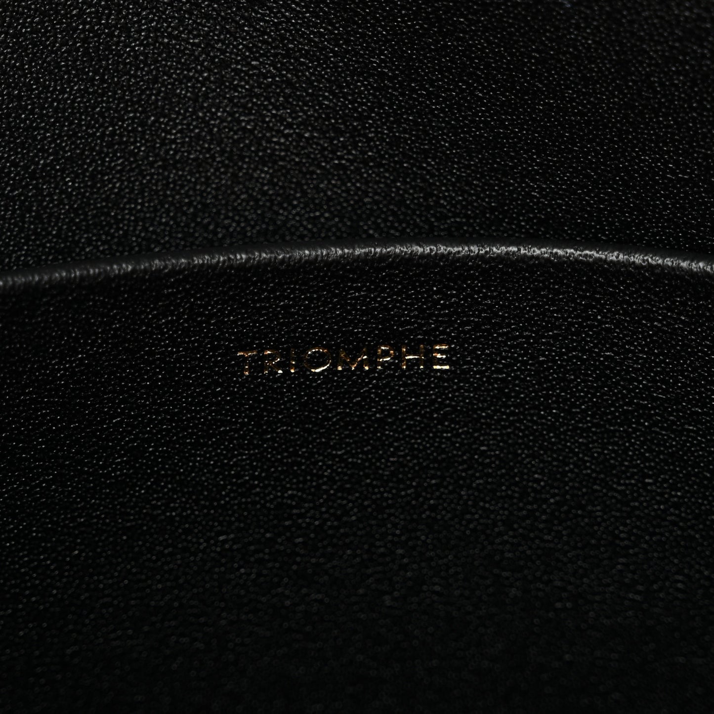 Shiny Calfskin Triomphe Shoulder Bag Black