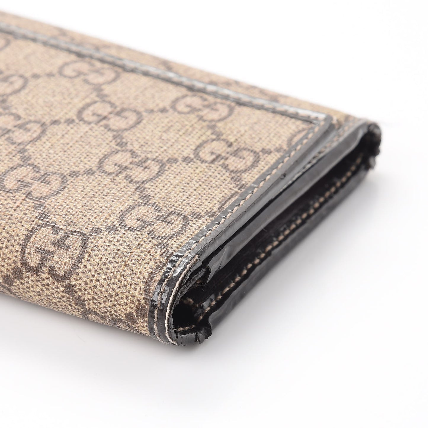 GG Supreme Monogram Tattoo Heart Continental Wallet Brown