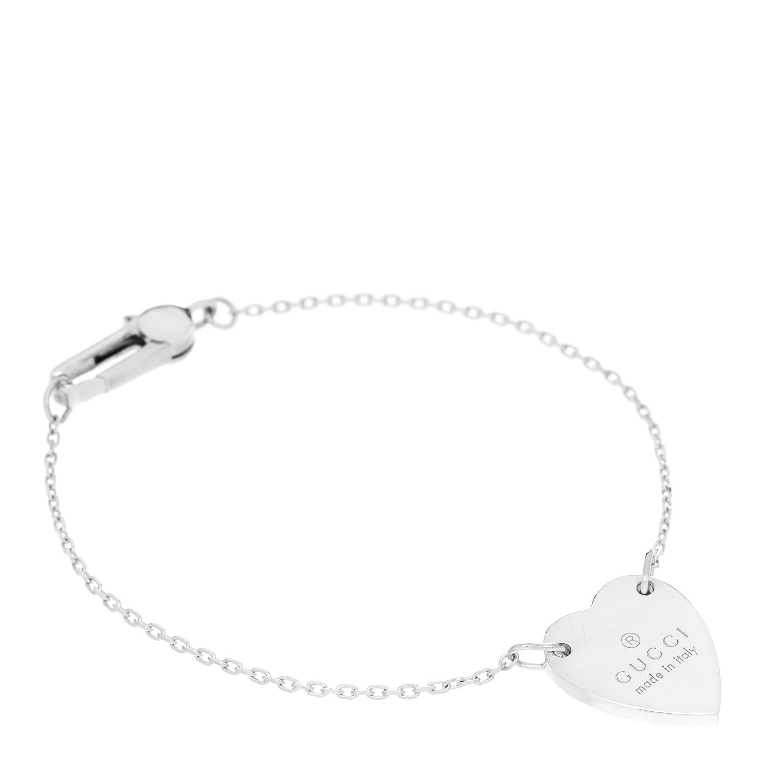 Gucci Sterling Silver Trademark Heart Bracelet 1 of 4