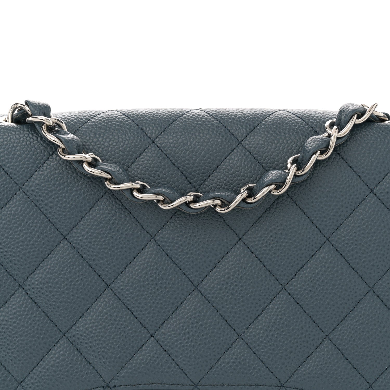 Chanel Caviar Quilted Jumbo Single Flap Blue 8 of 11