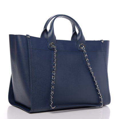 Chanel Caviar Large Studded Deauville Tote Navy 4 of 12