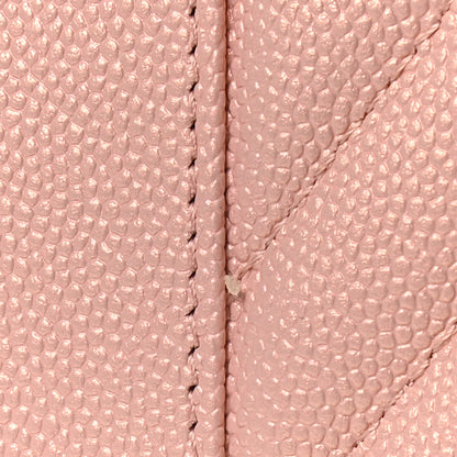 Chanel Metallic Caviar Quilted Vintage Mademoiselle Wallet On Chain WOC Light Pink 12 of 13