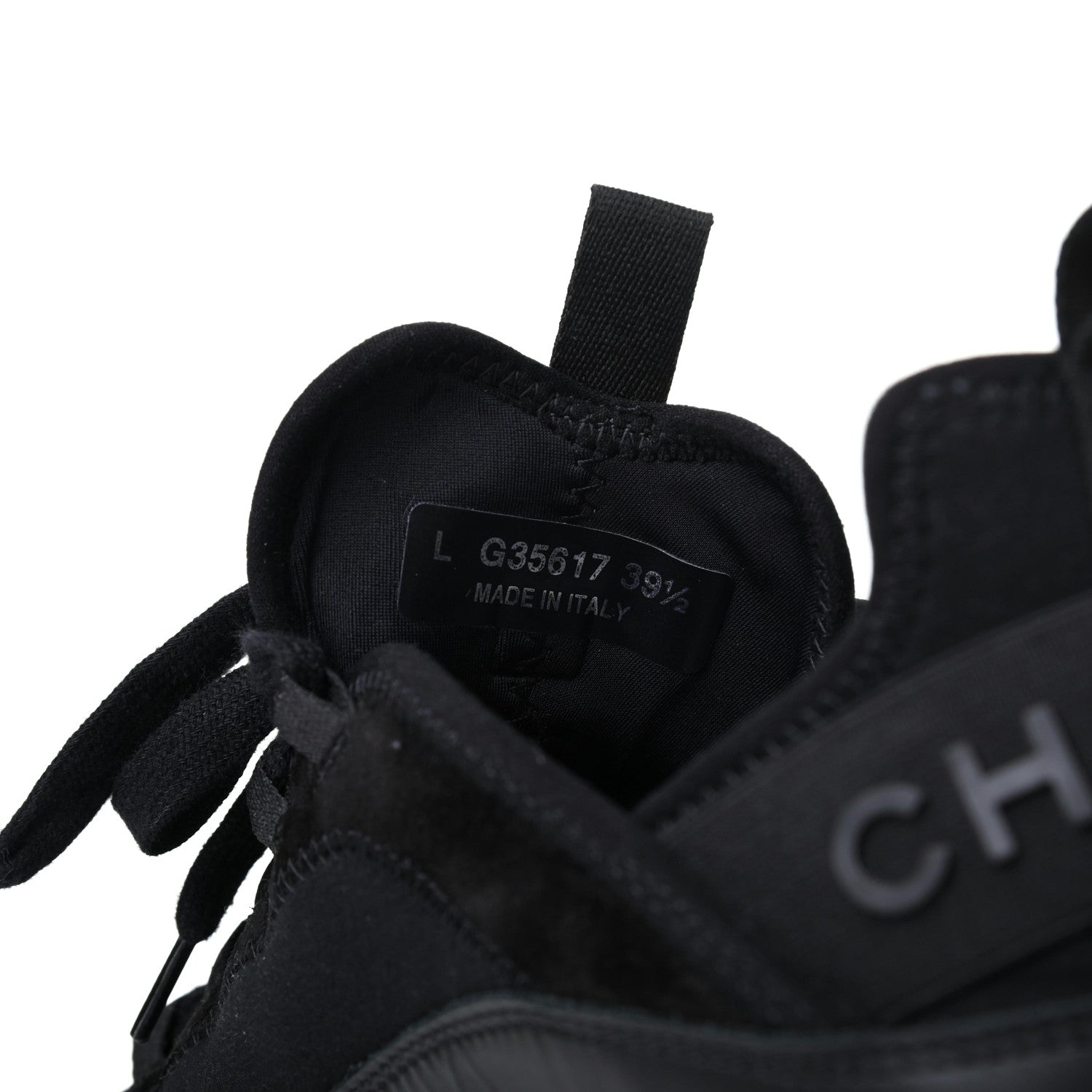 Chanel Velvet Calfskin Mixed Fibers CC Sneakers 39.5 Black 8 of 9