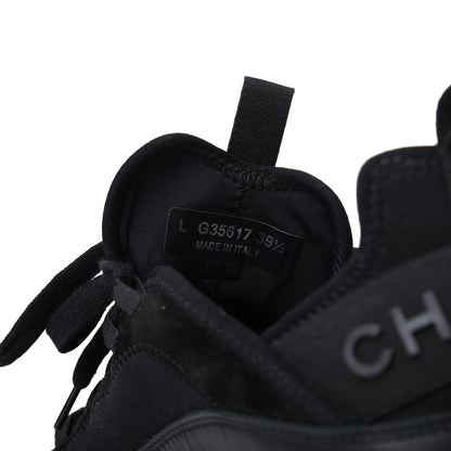 Chanel Velvet Calfskin Mixed Fibers CC Sneakers 39.5 Black 8 of 9