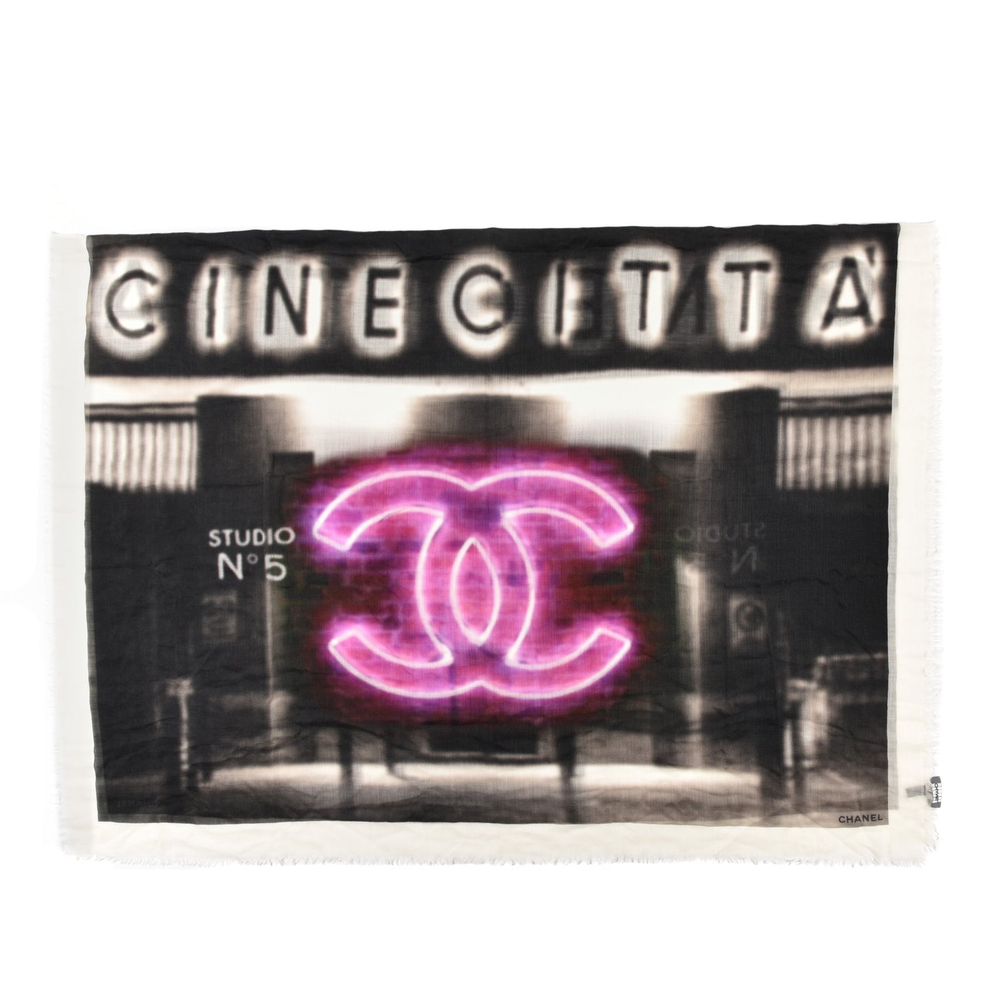 Cashmere Cinecitta Shawl Black Pink