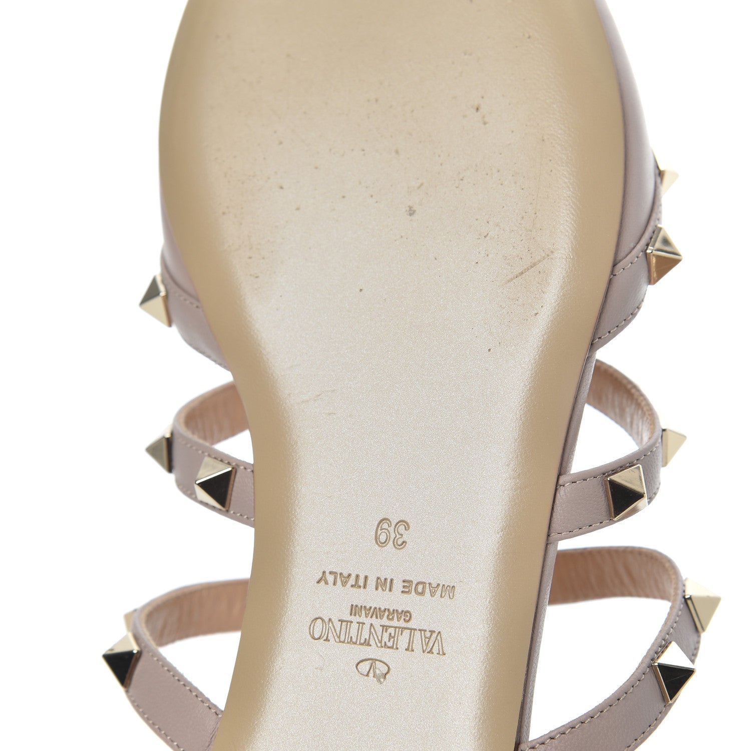 Valentino Garavani Nappa Rockstud Flat Cage Mules 39 Poudre 12 of 22