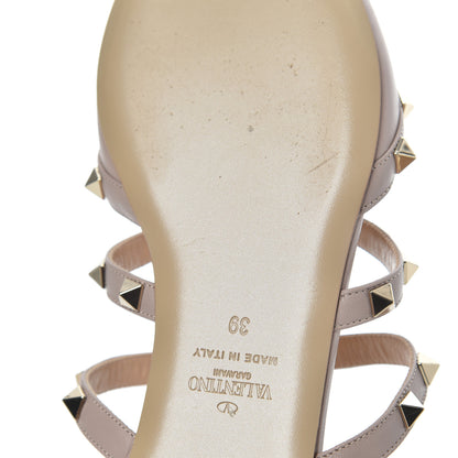 Valentino Garavani Nappa Rockstud Flat Cage Mules 39 Poudre 12 of 22