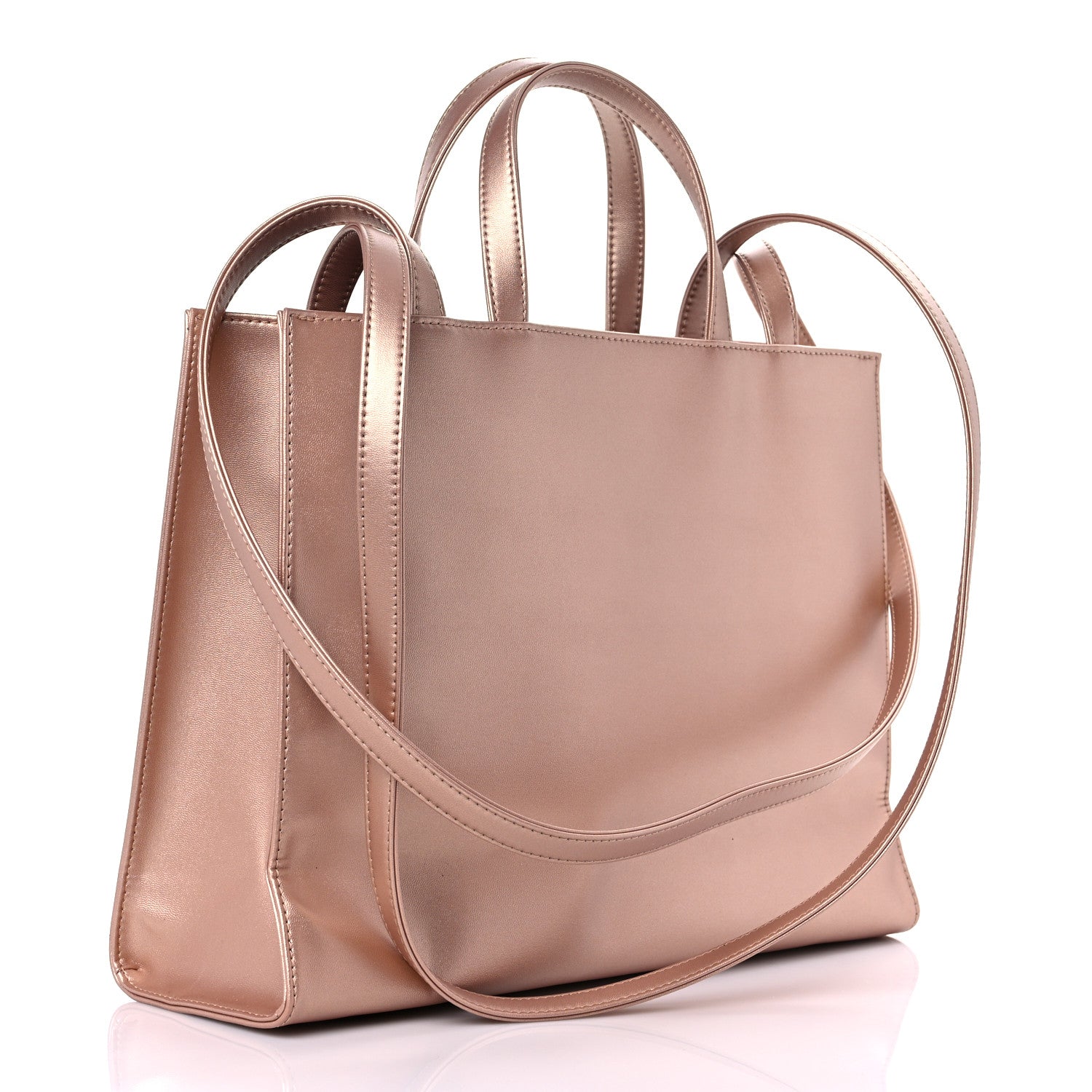 Telfar Metallic Vegan Leather Medium Shopping Bag Copper 2 of 7