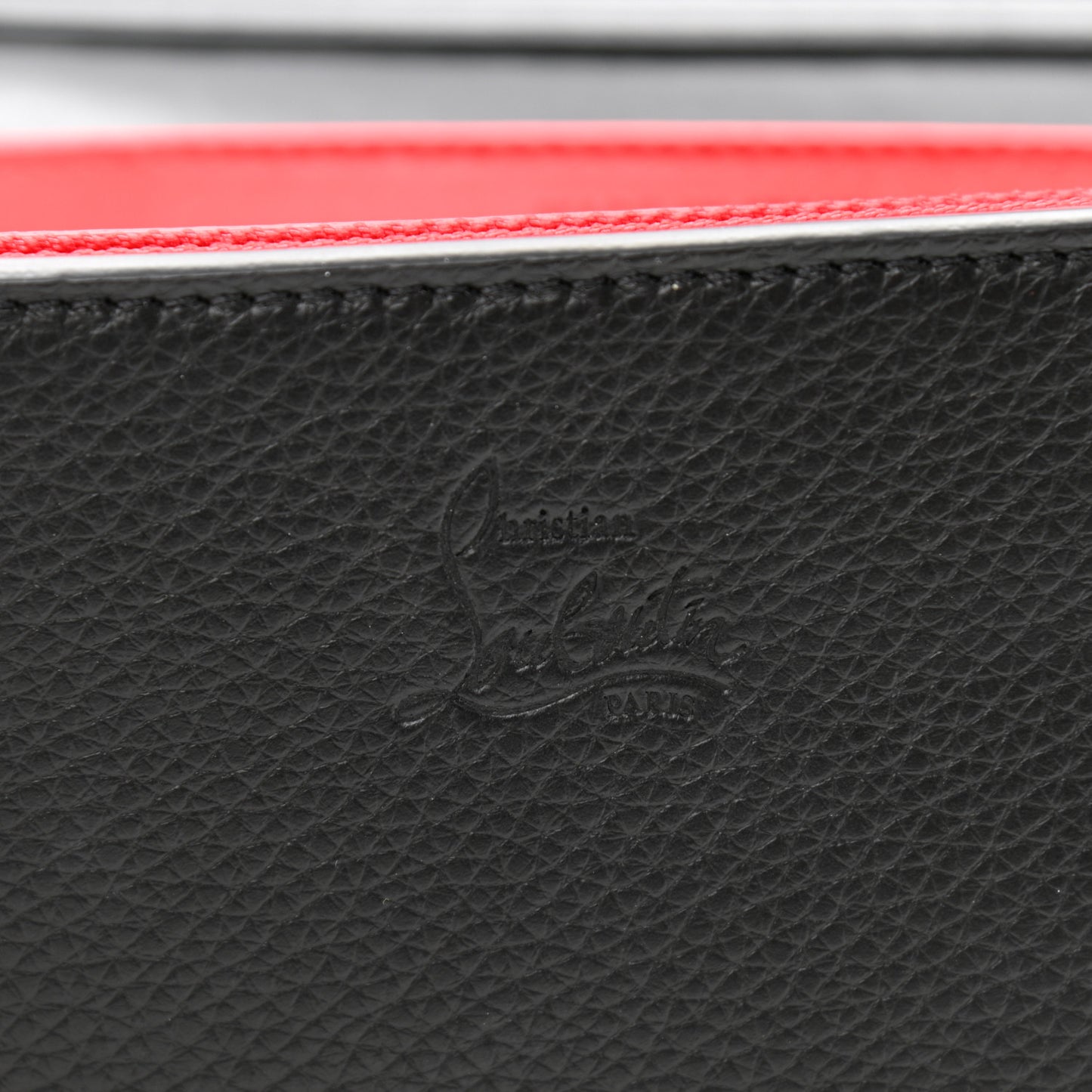 Grained Calfskin Spikes Loubinthesky Paloma Wallet On Chain Black Multimetal