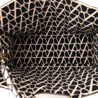 Valentino Garavani Toile Iconographe Goatskin Le Troisieme Shopping Bag Naturale Black Fondant 6 of 14