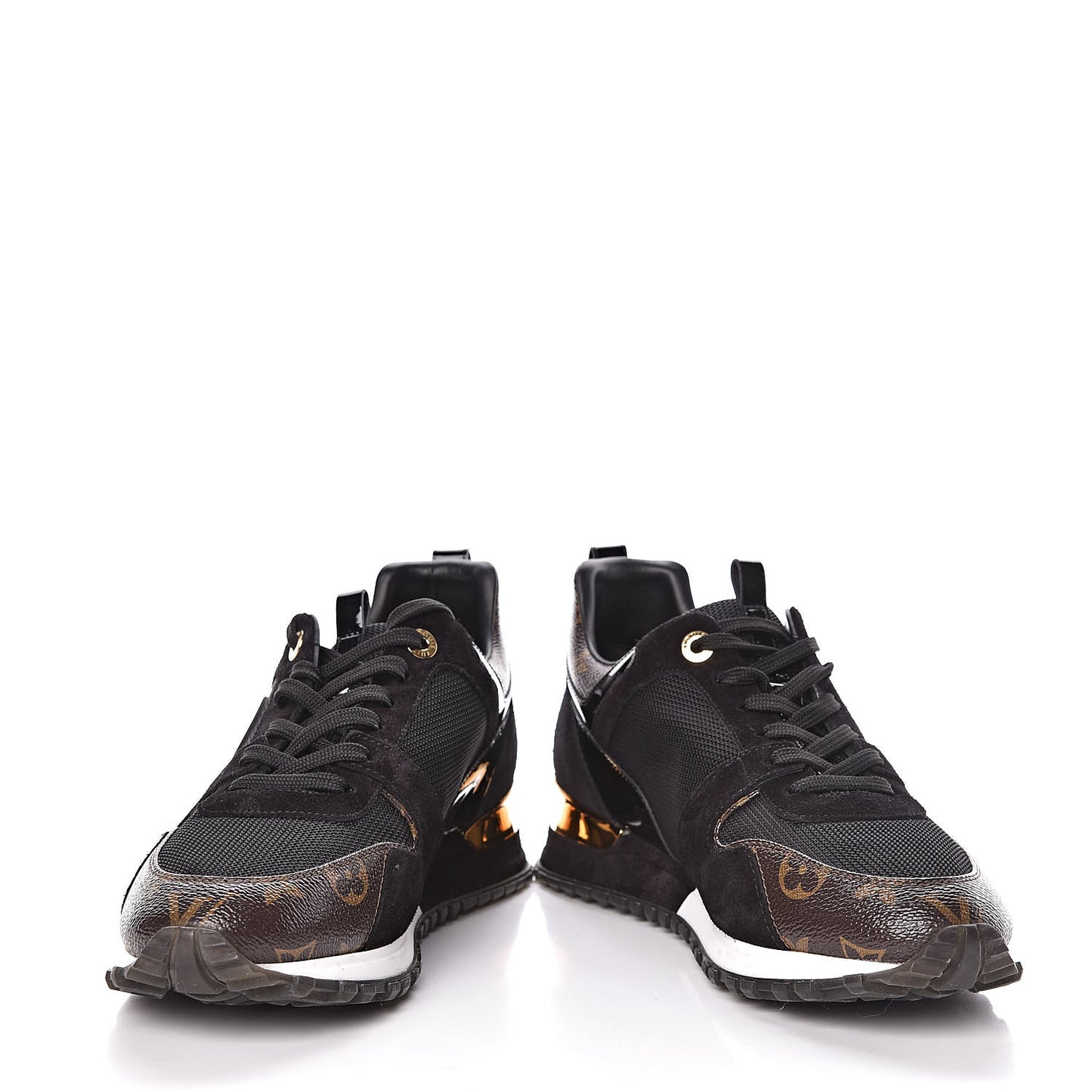 Suede Monogram Run Away Sneakers 40 Black