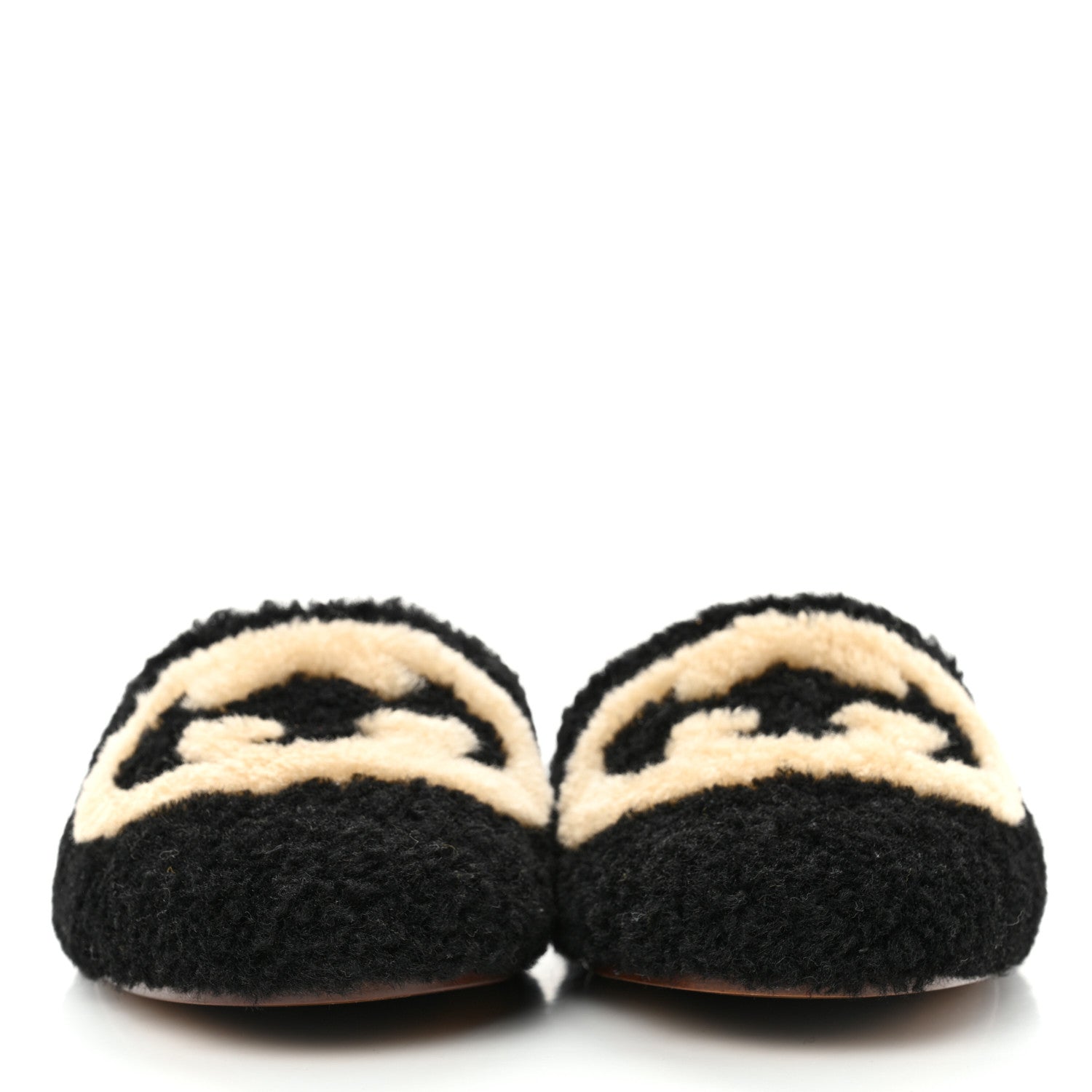 Gucci Shearling Interlocking G Womens Eileen Slippers 36 Black Butterscotch 2 of 9