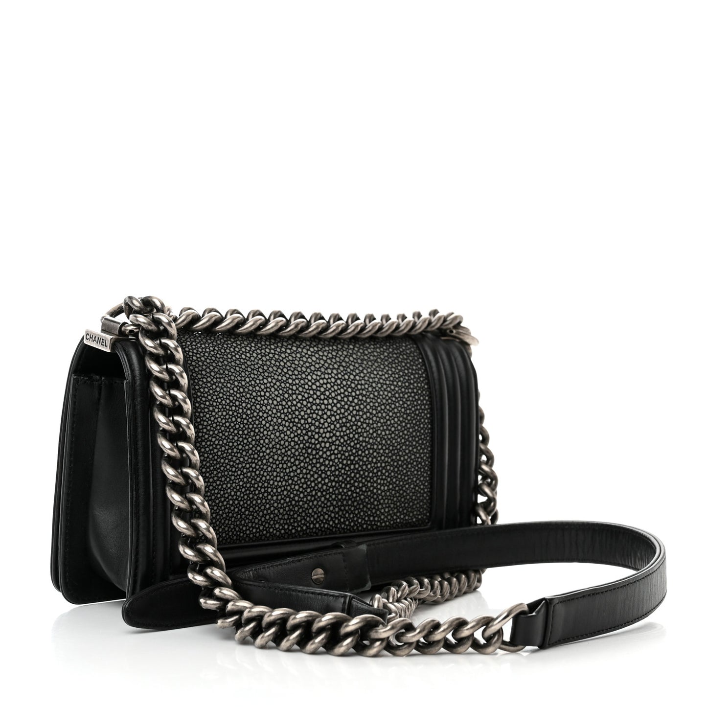 Galuchat Stingray Small Boy Flap Black