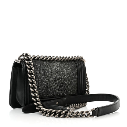 Chanel Galuchat Stingray Small Boy Flap Black 3 of 14