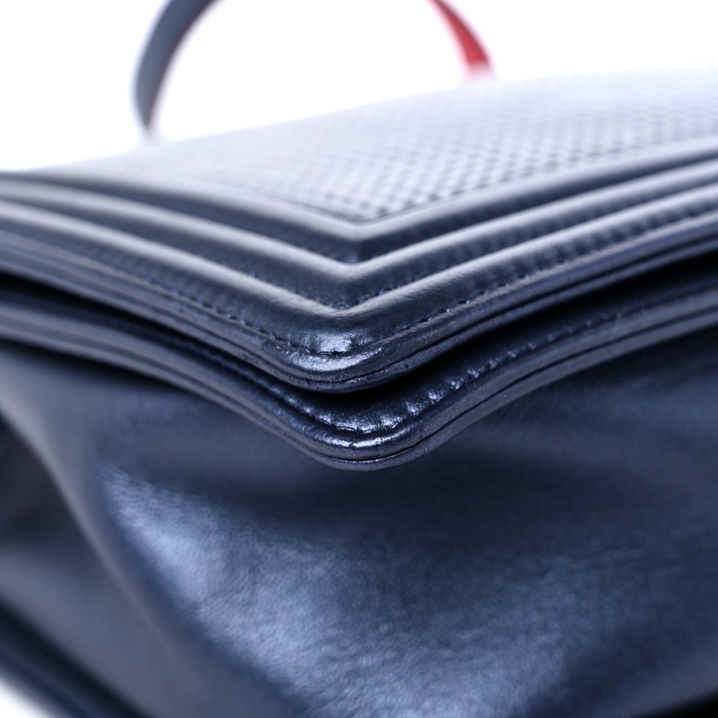 Lambskin Embossed New Medium Boy Cube Flap Navy