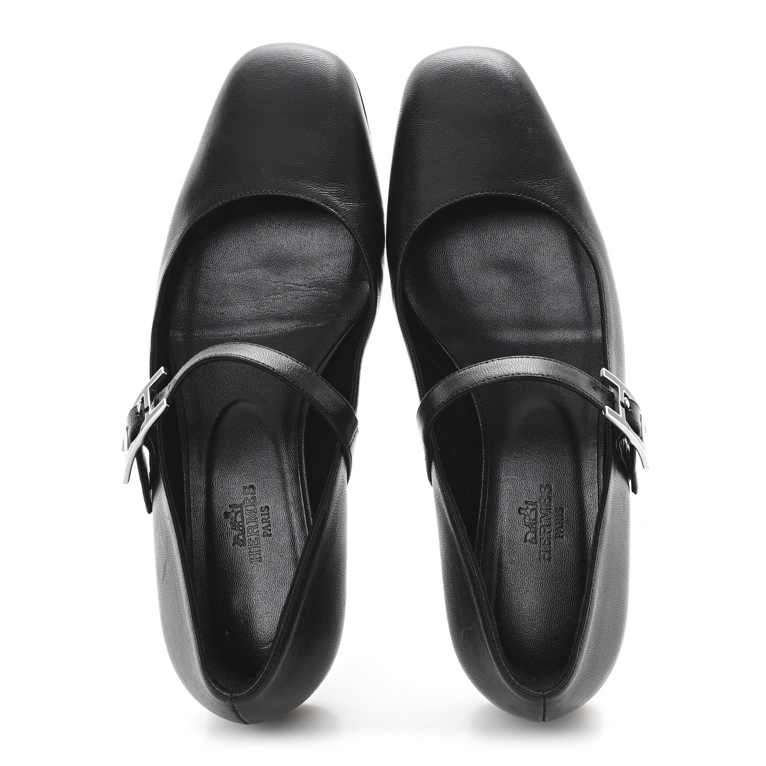Hermes Goatskin Jane Ballet Flats 36.5 Black 2 of 10