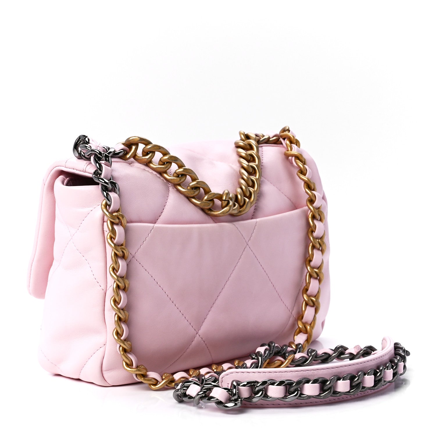 Chanel Lambskin Quilted Medium Chanel 19 Flap Light Pink 3 of 13