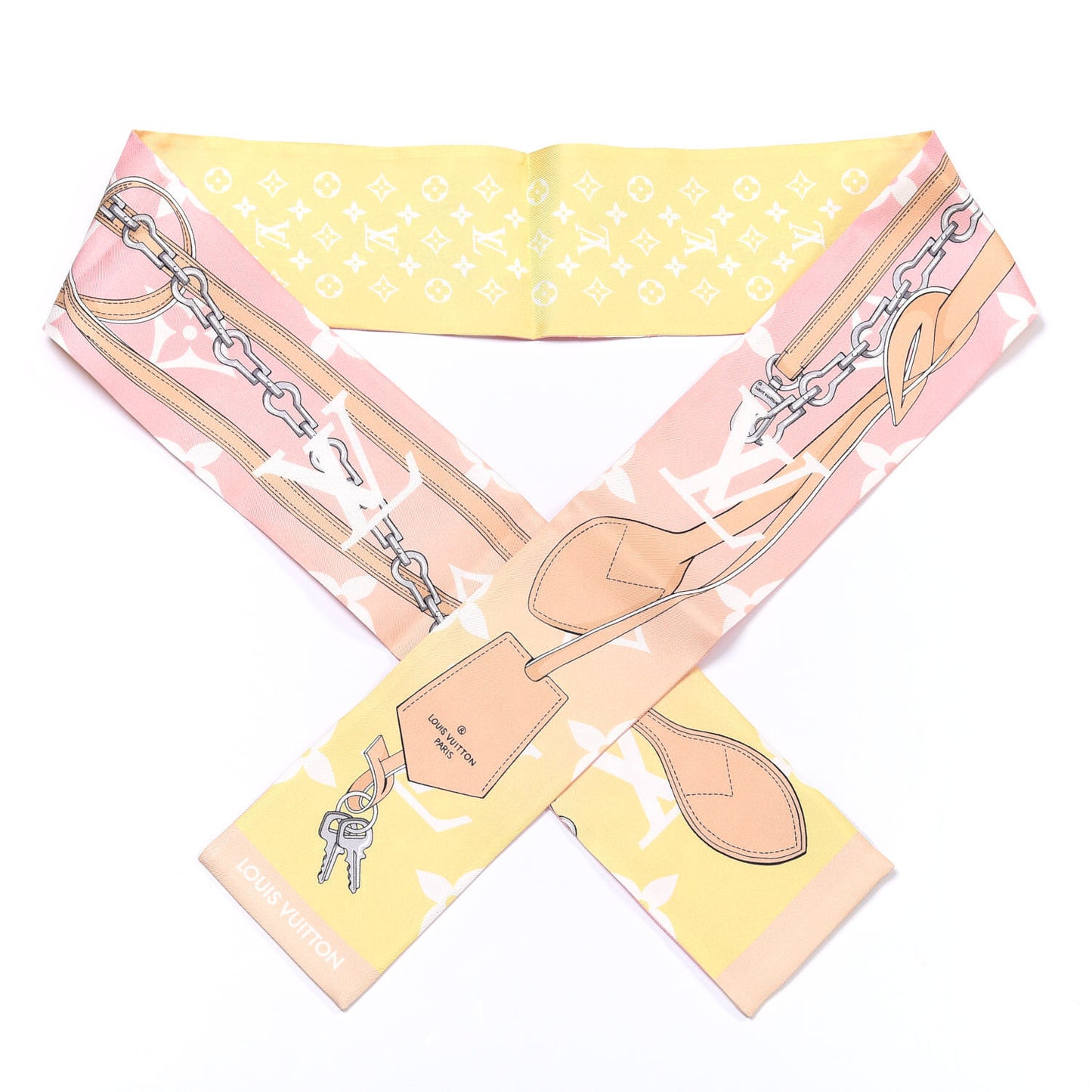Silk Monogram Gradient By The Pool Bandeau Pink