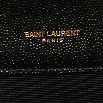 Saint Laurent Grain De Poudre Textured Mixed Matelasse Triquilt Medium Monogram Satchel Black 7 of 12