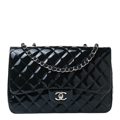 Chanel Patent Quilted Jumbo Single Flap Navy 1 of 4