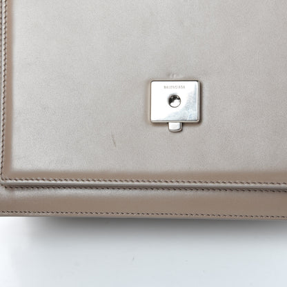 Balenciaga Box Calfskin Medium Sharp Top Handle Bag Mink Grey 13 of 16