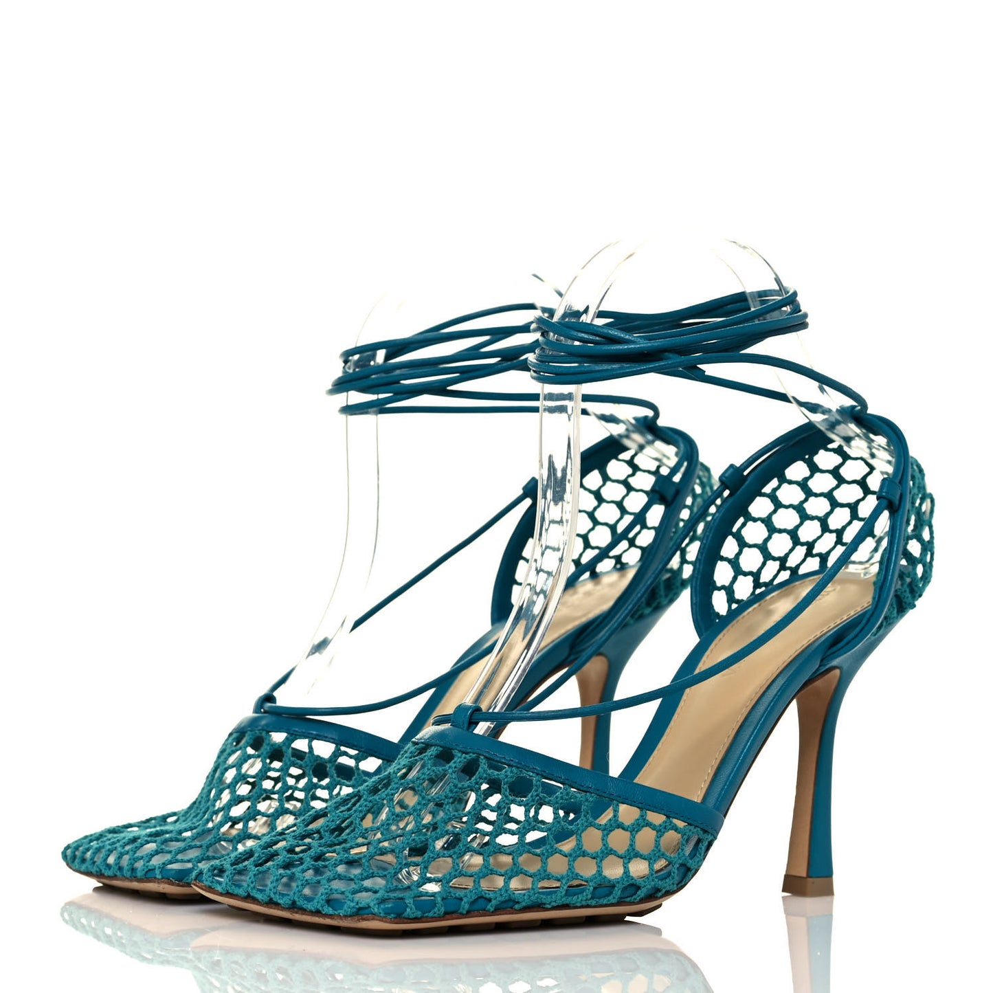 Mesh Nappa Stretch Ankle Tie 90mm Sandals 37.5 Blaster