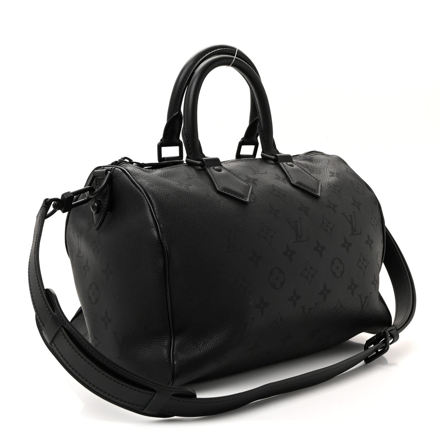 Calfskin Monogram Speedy P9 Bandouliere 30 Ultra Black