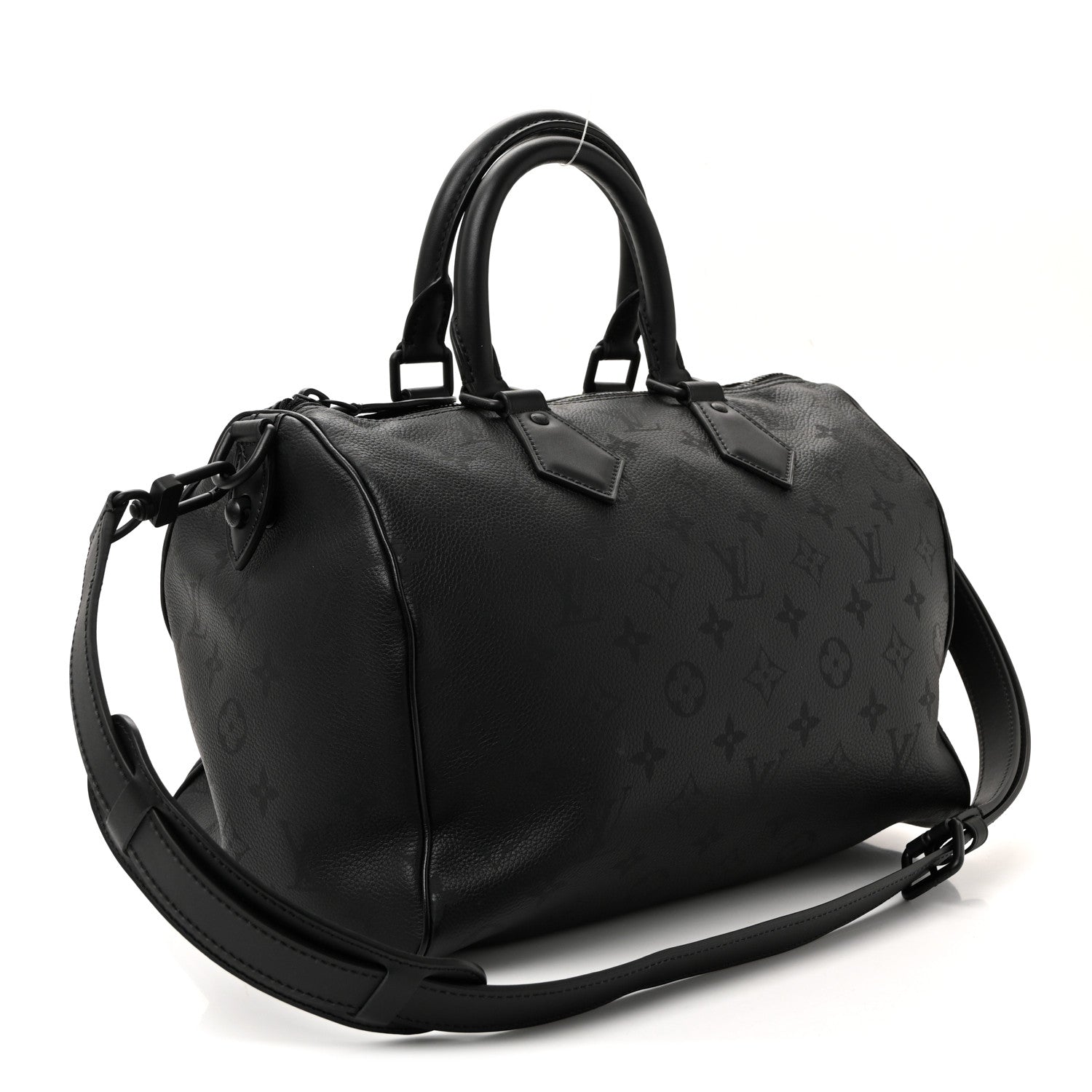 Louis Vuitton Calfskin Monogram Speedy P9 Bandouliere 30 Ultra Black 4 of 9