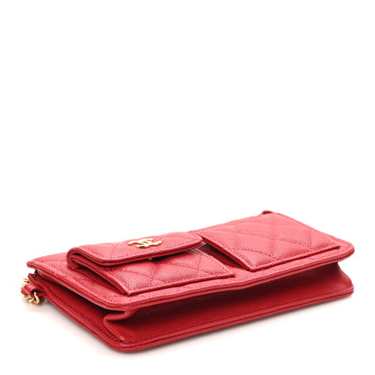 Chanel Caviar Quilted Polly Pocket Pouch Red 5 of 9