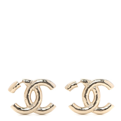Chanel Metal Large CC Earrings Light Gold 1 of 4