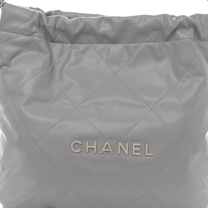 Chanel Shiny Calfskin Quilted Small Chanel 22 Grey 9 of 11