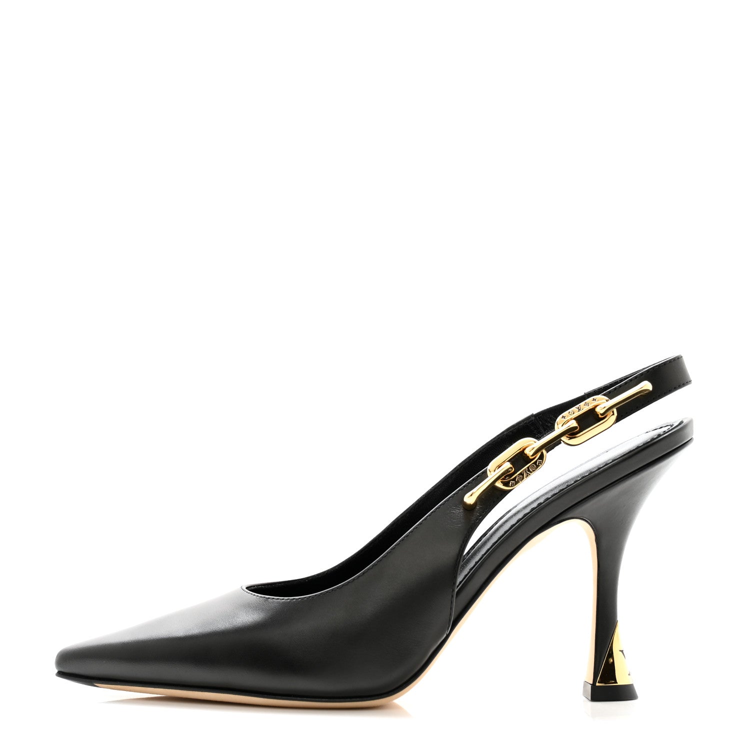 Louis Vuitton Calfskin Sparkle Slingback Pumps 39 Black 1 of 11