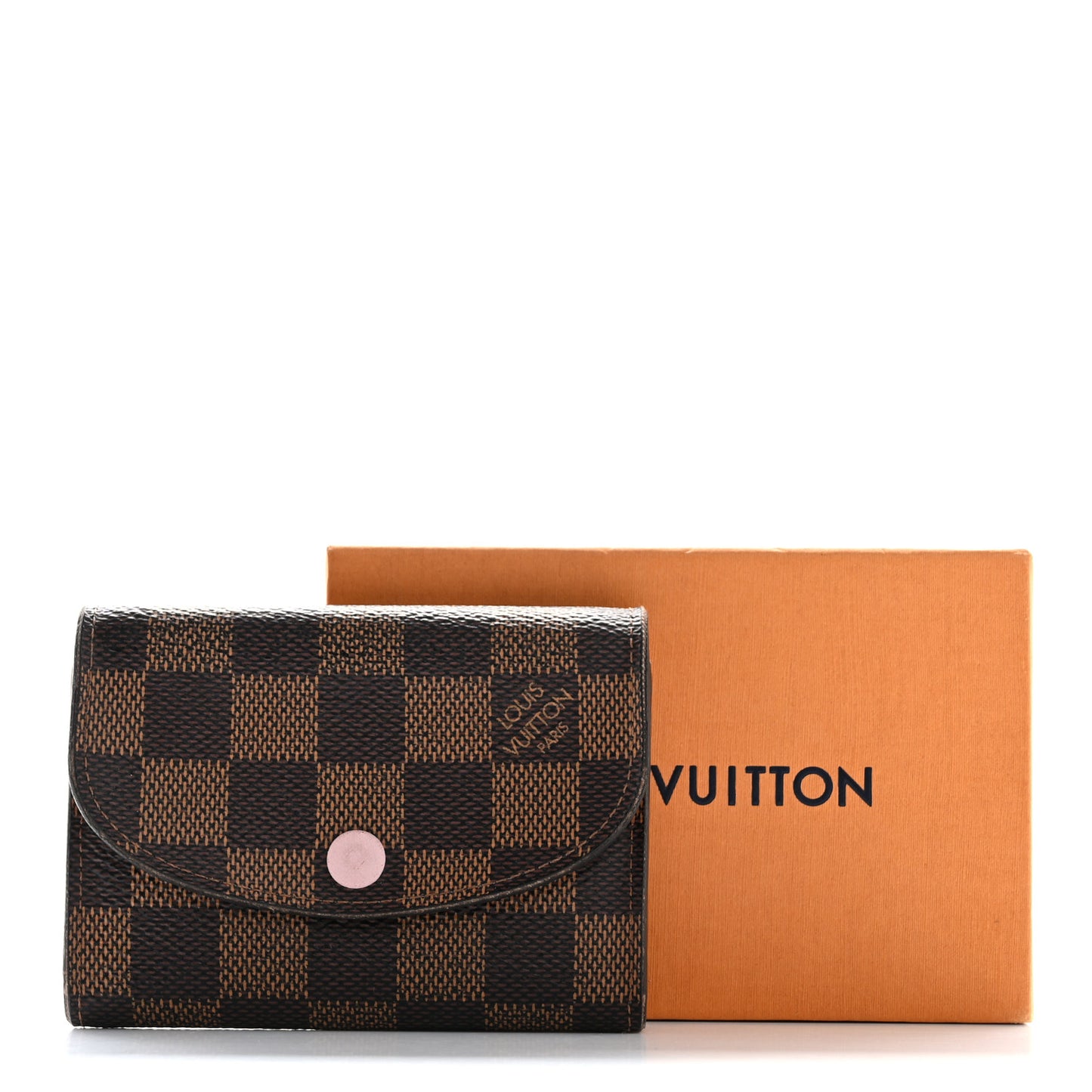 Damier Ebene Rosalie Coin Purse Rose Ballerine