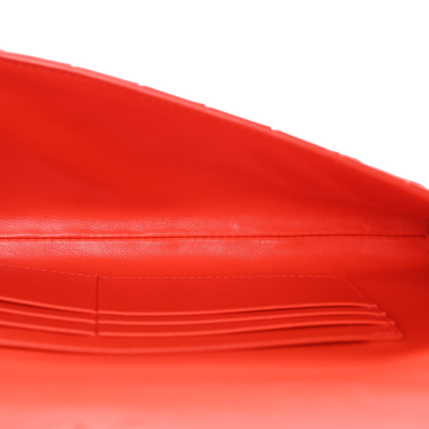 Nappa Intrecciato Long Andiamo Top Handle Clutch Cherry Tomato